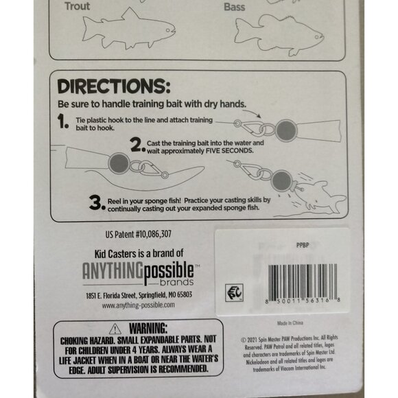 Kid Casters Paw Patrol Bait Pack Sponge Fish Training Lures/Casting Plugs - Picture 9 of 9